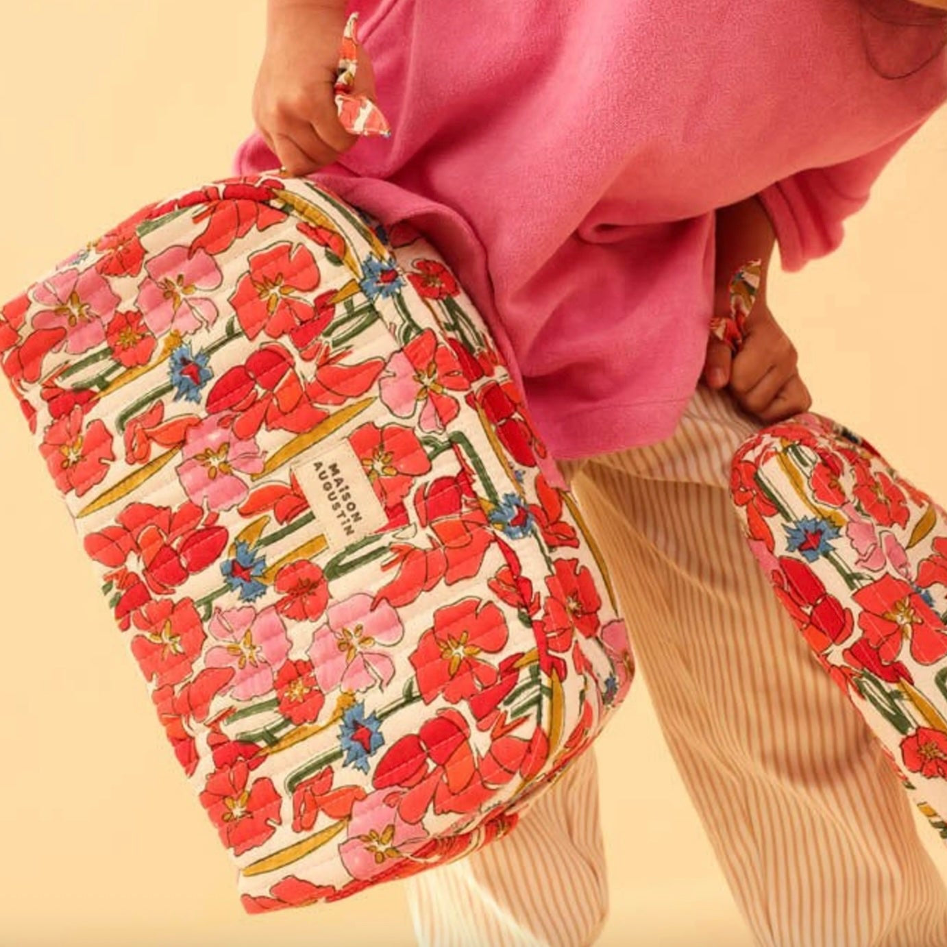 Trousse de toilette Fleurs rouges