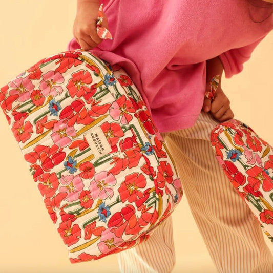 Trousse de toilette Fleurs rouges