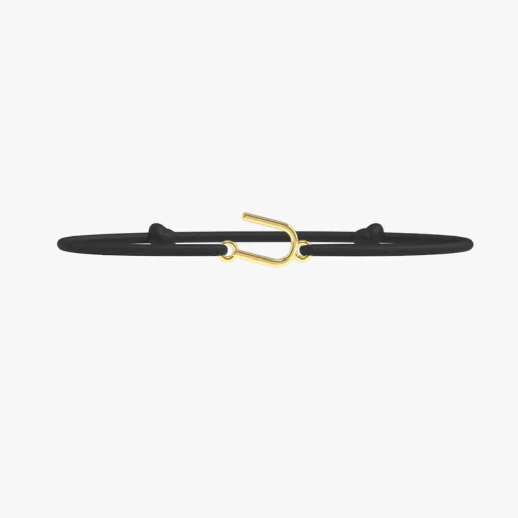 Bracelet Lettre- lien fin Noir