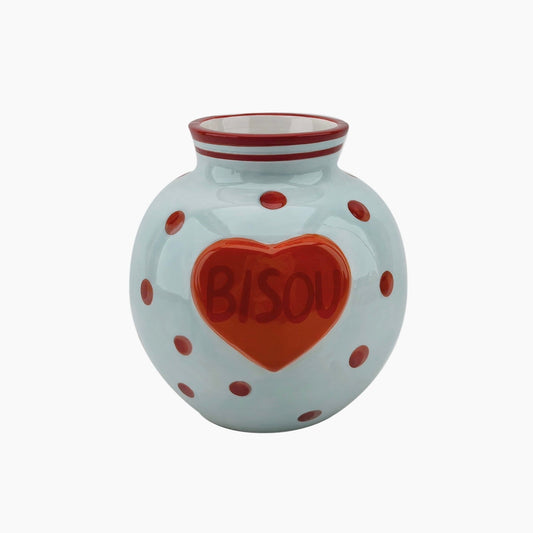 Vase bisous bleu