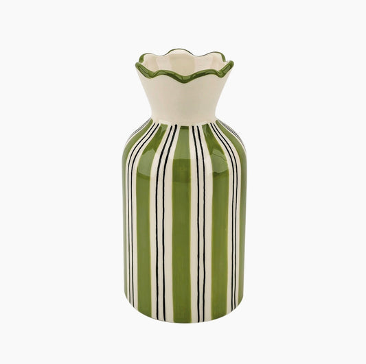 Vase collerette rayures kaki