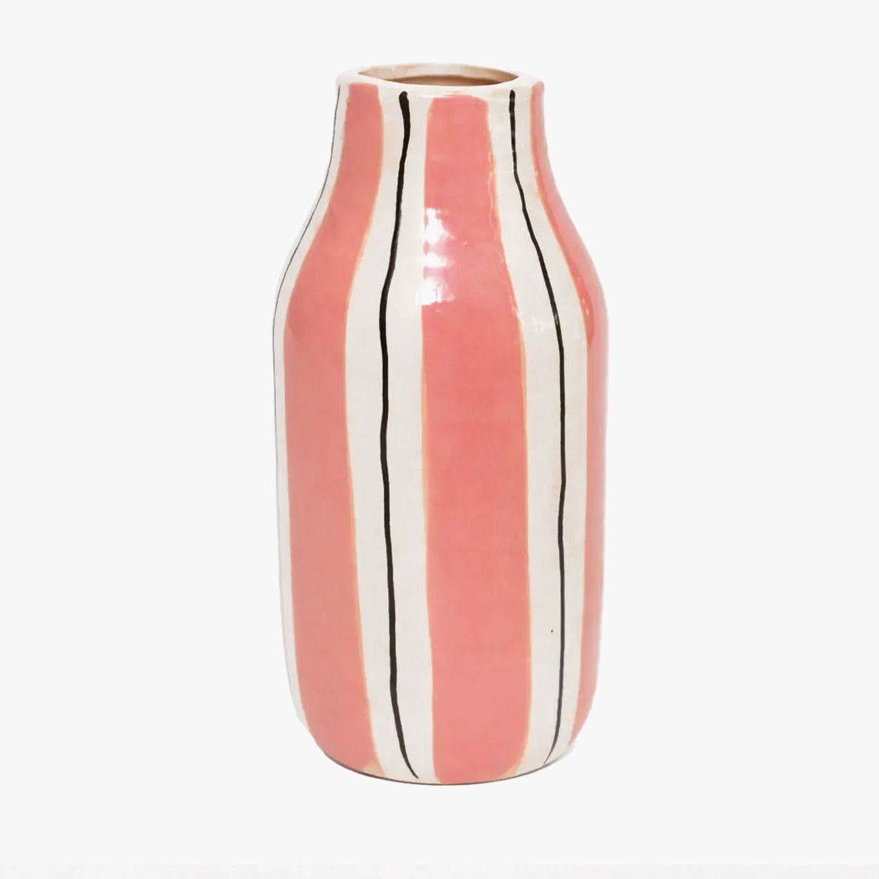 Vase Giulia rayé Rose