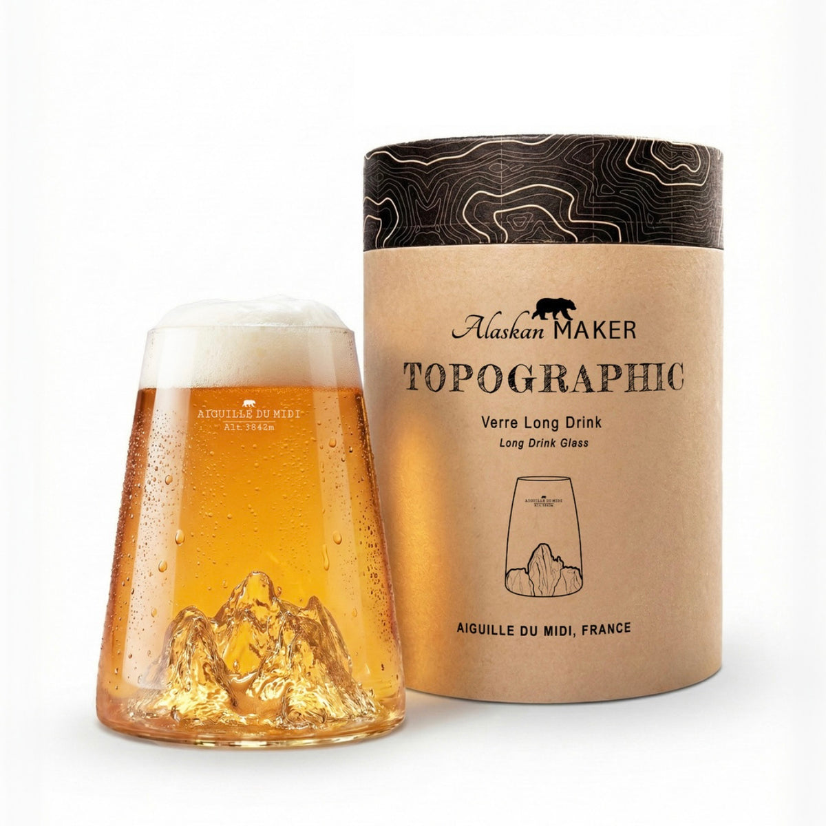 Verre Design topographic: Aiguille du midi