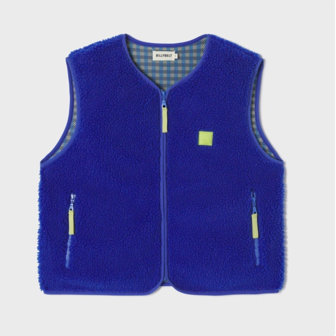 Veste sherpa femme zippée sans manches - Bleu électrique