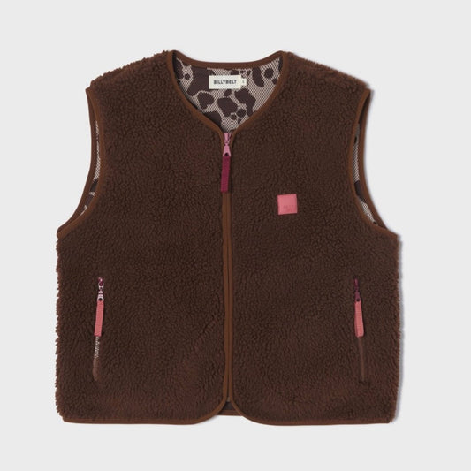 Veste sherpa femme zippée sans manches - Marron Billybelt La cachette de M