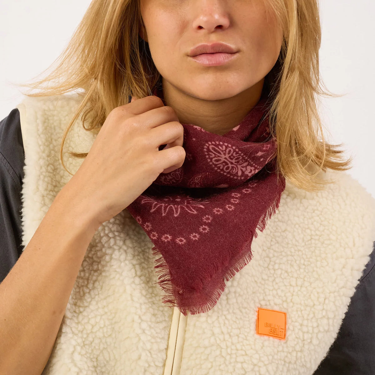 Foulard Alice bordeaux