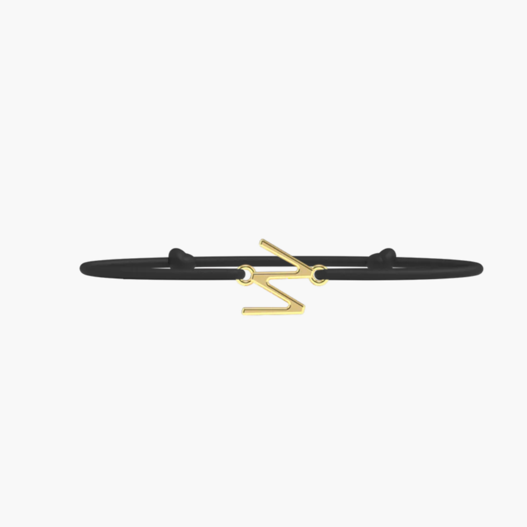 Bracelet Lettre- lien fin Noir