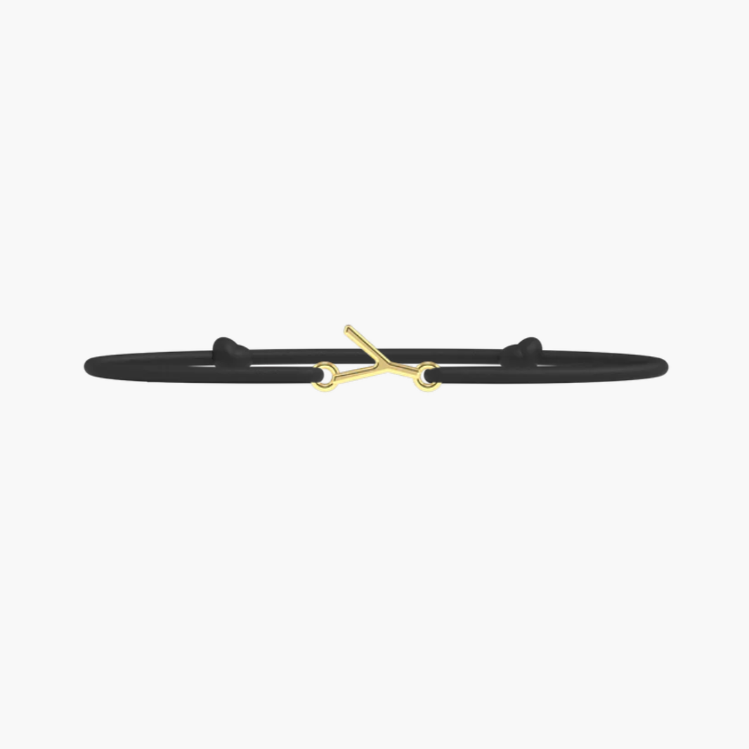 Bracelet Lettre- lien fin Noir