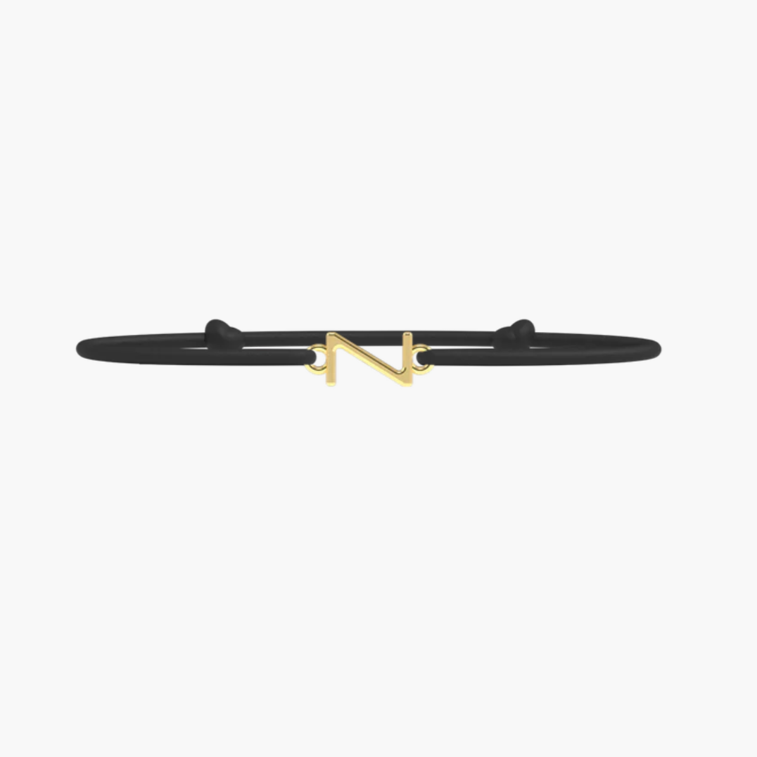 Bracelet Lettre- lien fin Noir