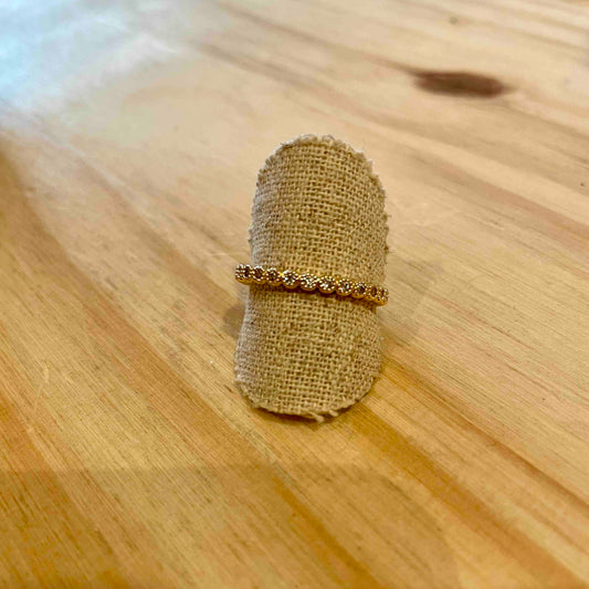 Bague fine plaqué or diams L