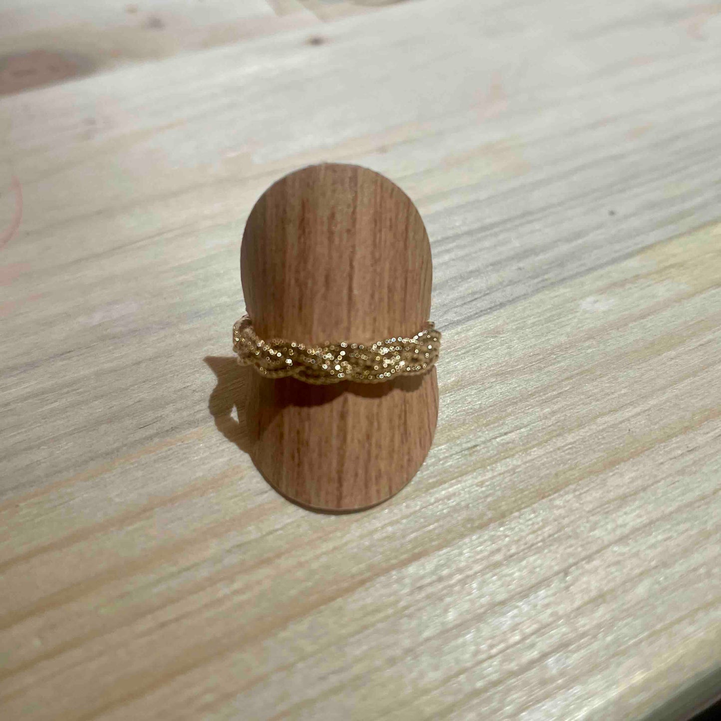 Bague plaque or tresse