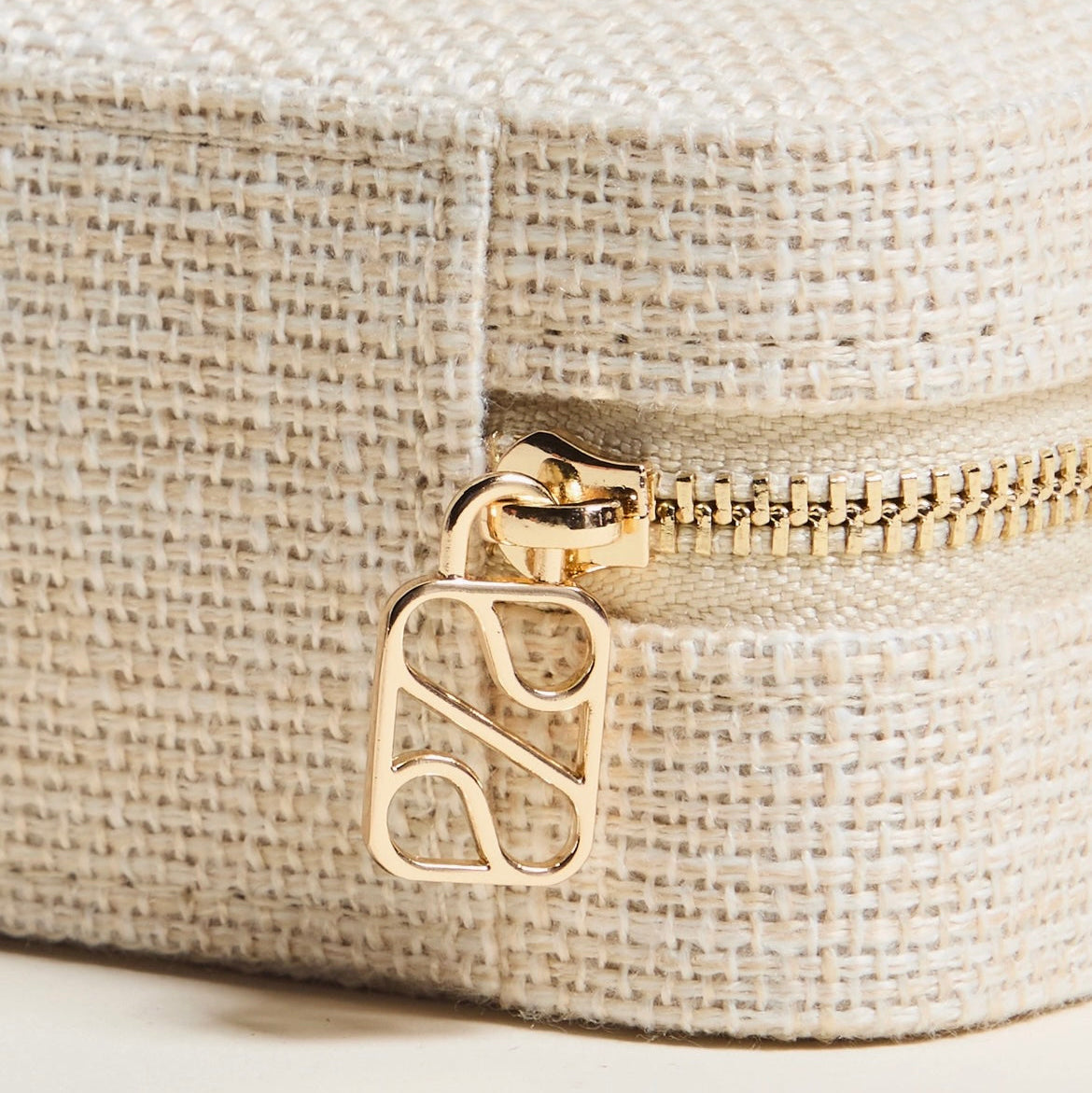 Boite à bijoux Corinne en lin beige