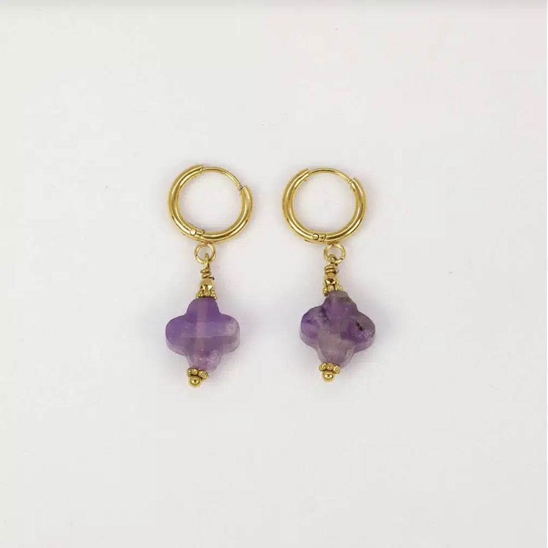 Boucles d'oreilles - pendentif trèfle