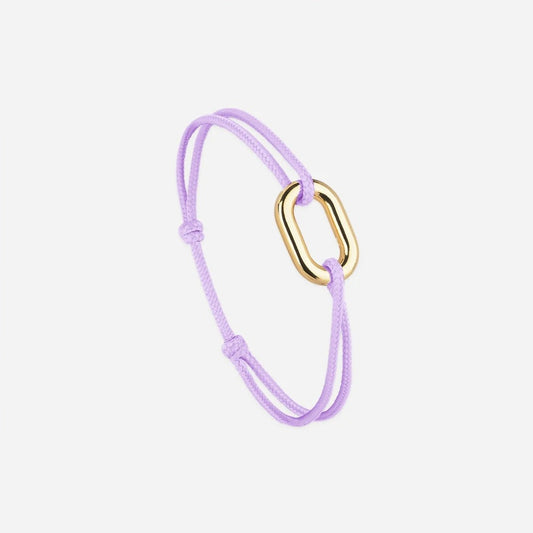 Bracelet Maillon 16mn - lien fin lilas plaqué or