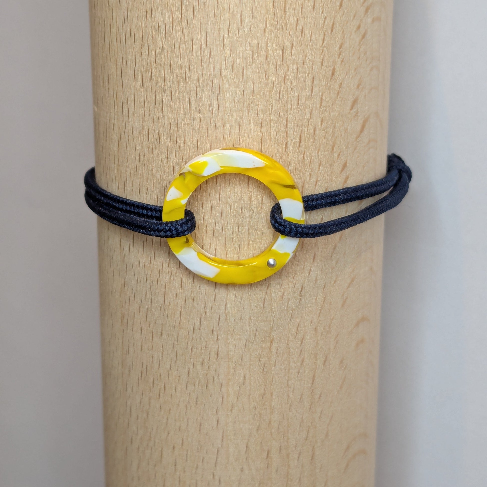 acétate rond jaune braceler camille p