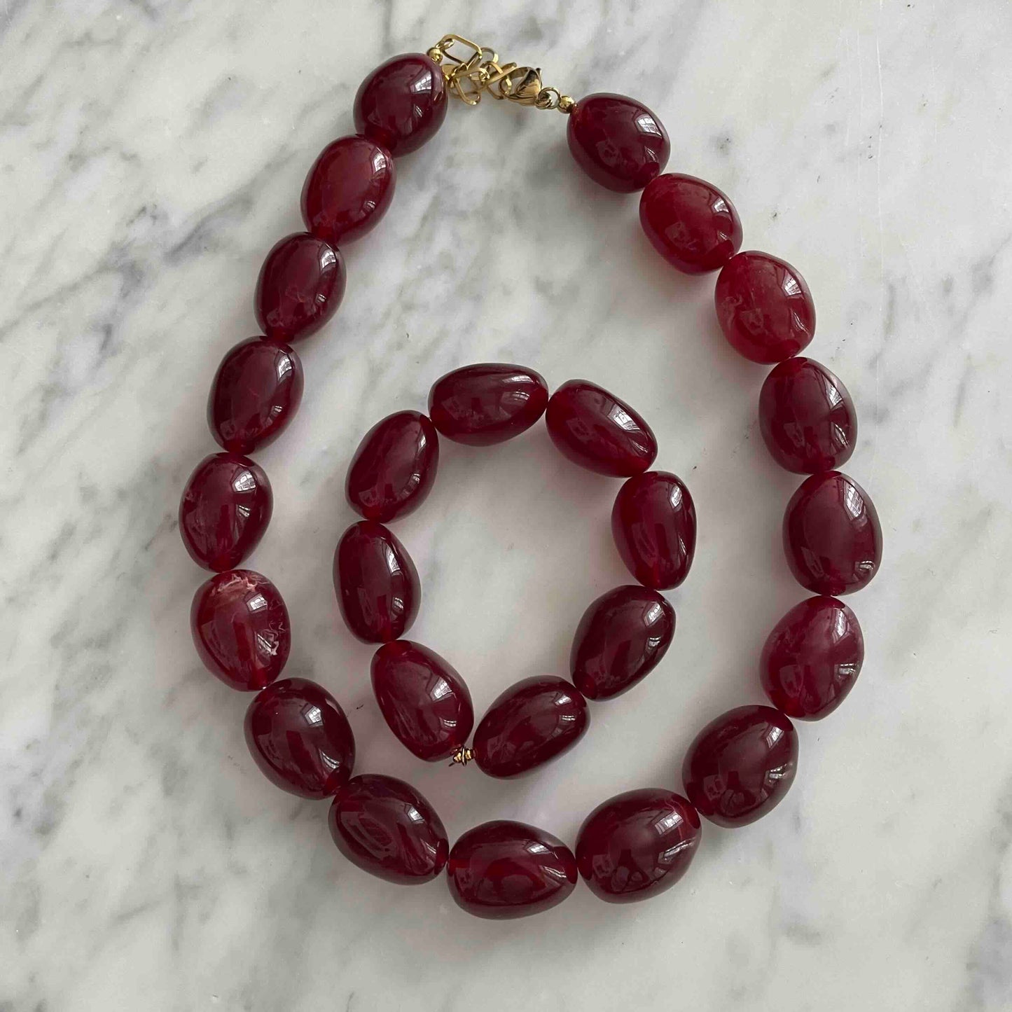Collier beans résine couleur