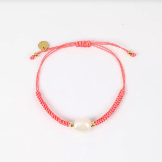 Bracelet perle d'eau douce lien couleur