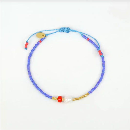 Bracelet perle couleur et perle d'eau douce