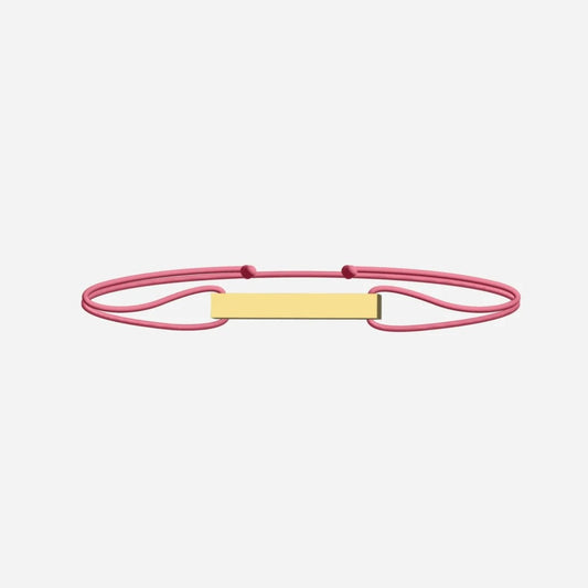 Bracelet barre plaqué or - Lien rose