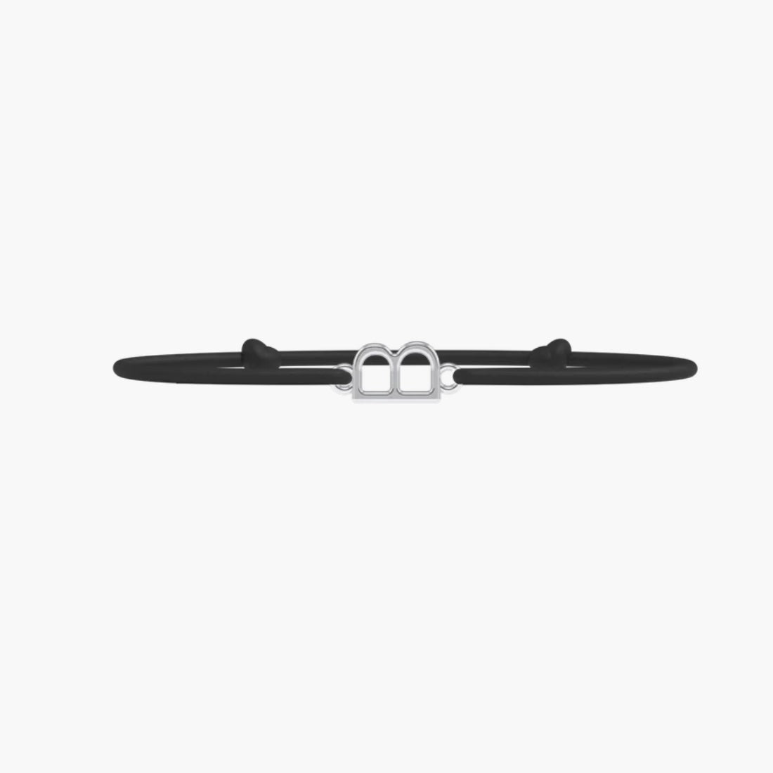 Bracelet Lettre- lien fin Noir