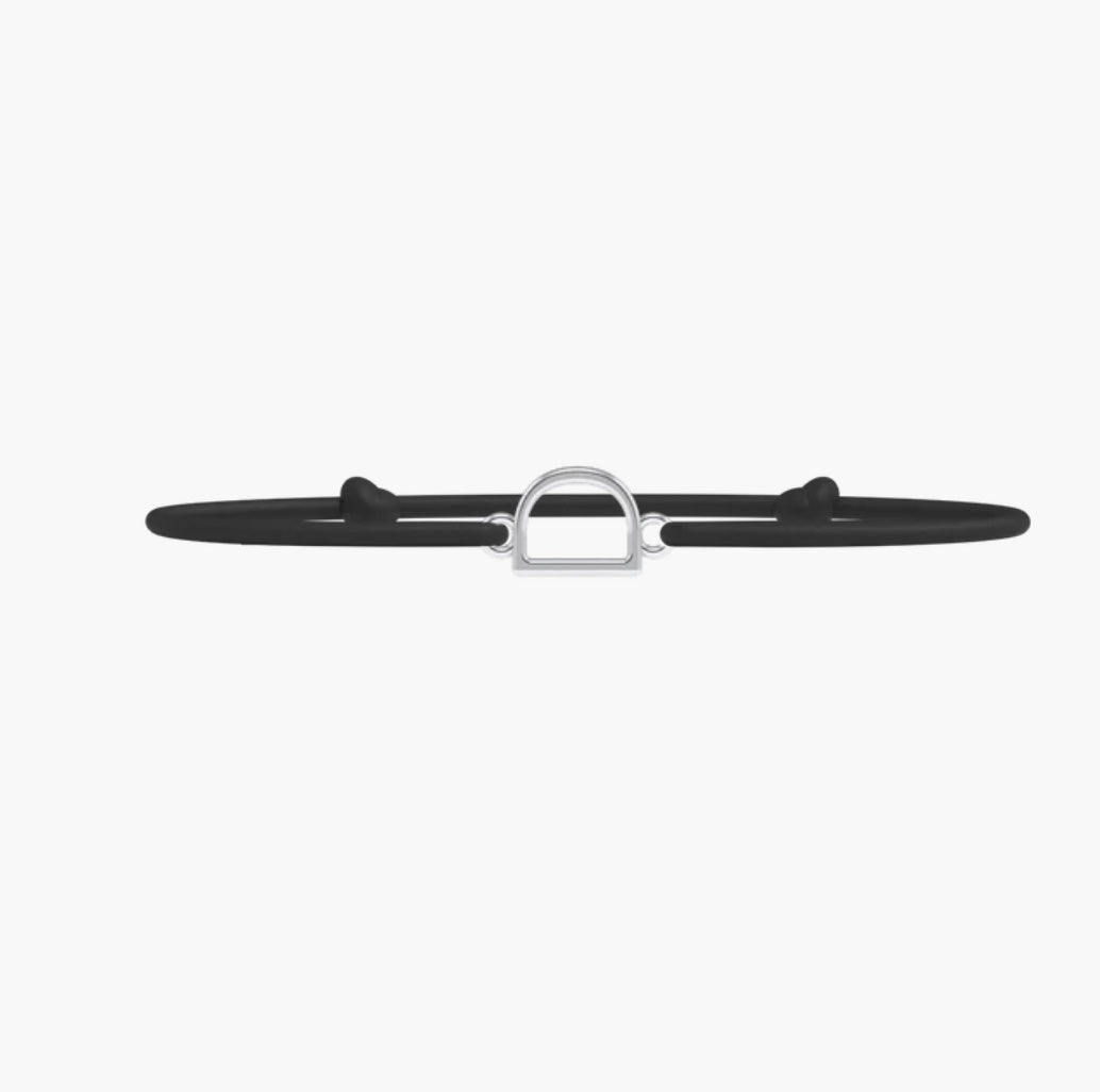 Bracelet Lettre- lien fin Noir