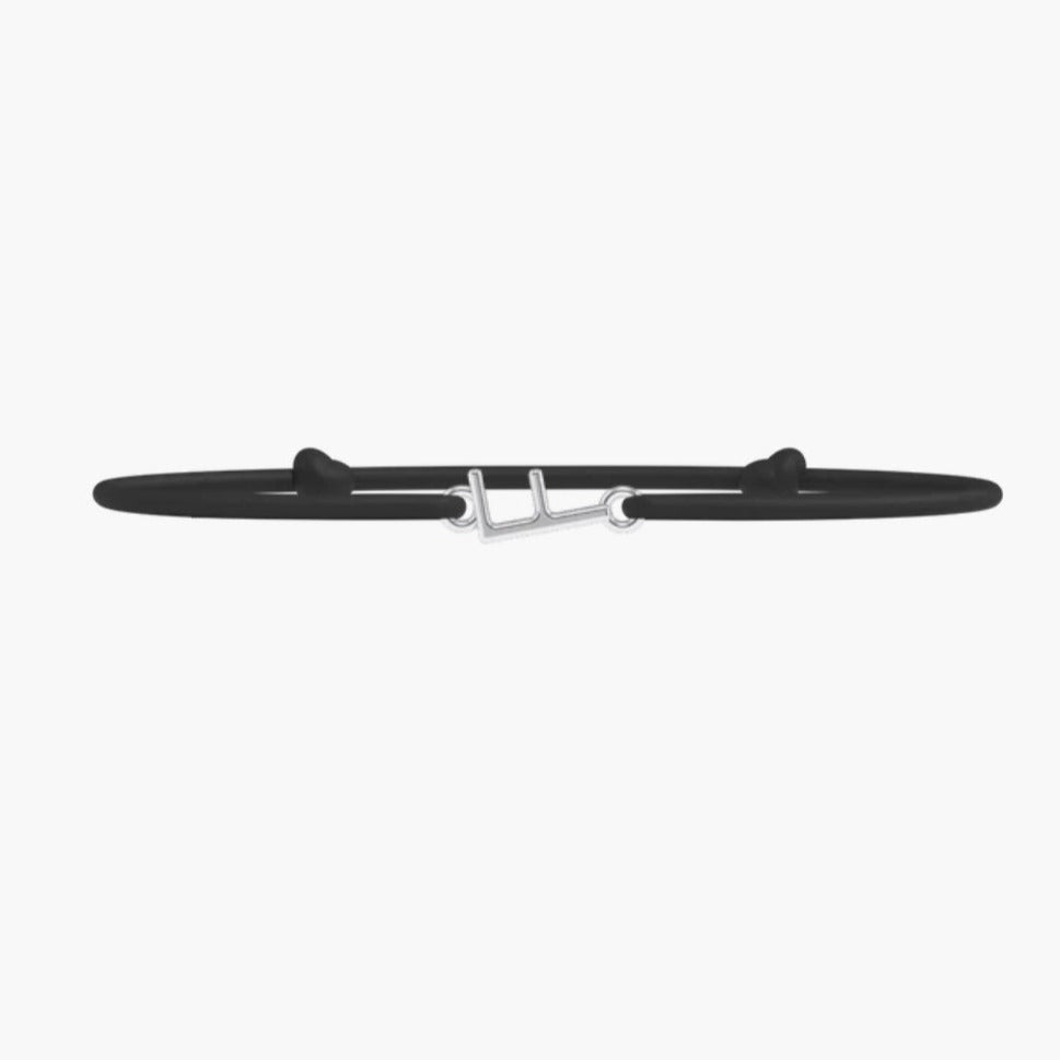 Bracelet Lettre- lien fin Noir
