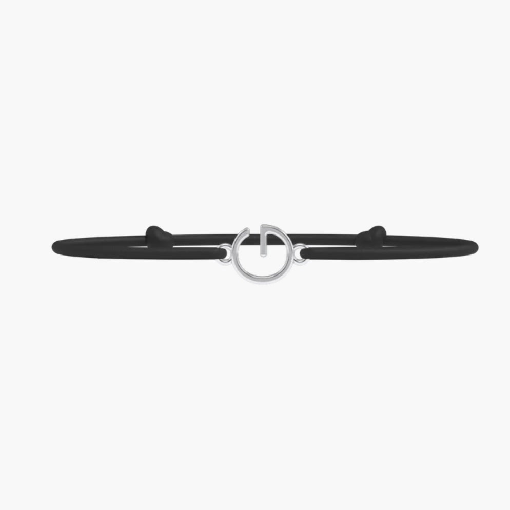 Bracelet Lettre- lien fin Noir