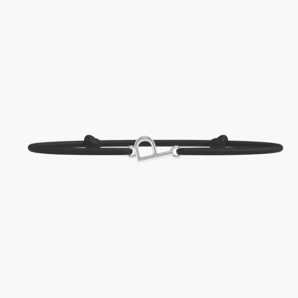 Bracelet Lettre- lien fin Noir