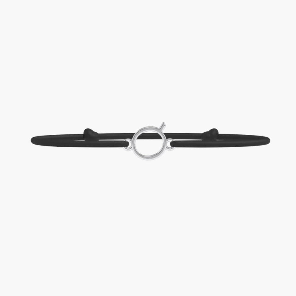 Bracelet Lettre- lien fin Noir