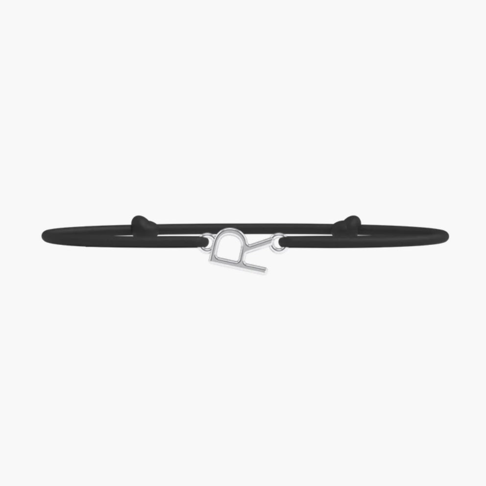 Bracelet Lettre- lien fin Noir