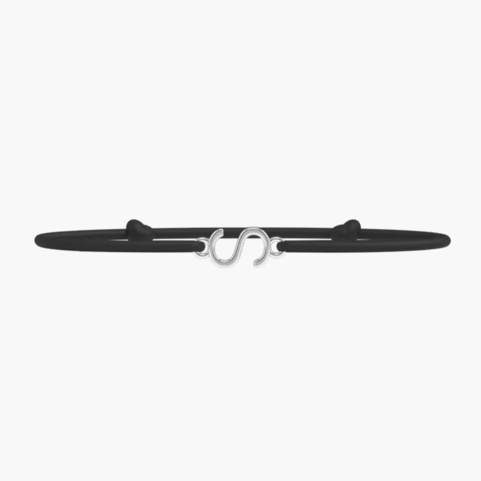 Bracelet Lettre- lien fin Noir