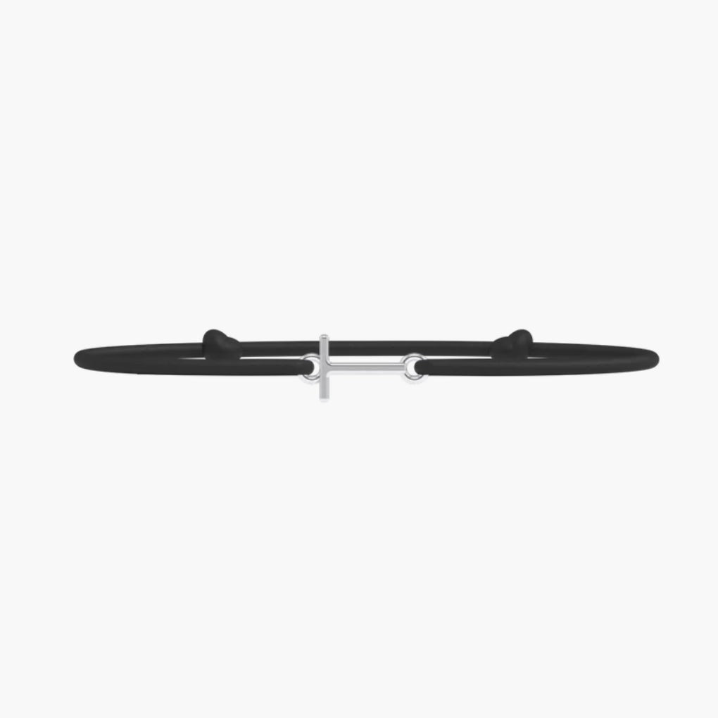 Bracelet Lettre- lien fin Noir