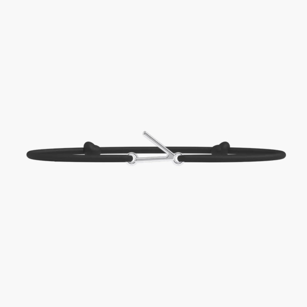 Bracelet Lettre- lien fin Noir