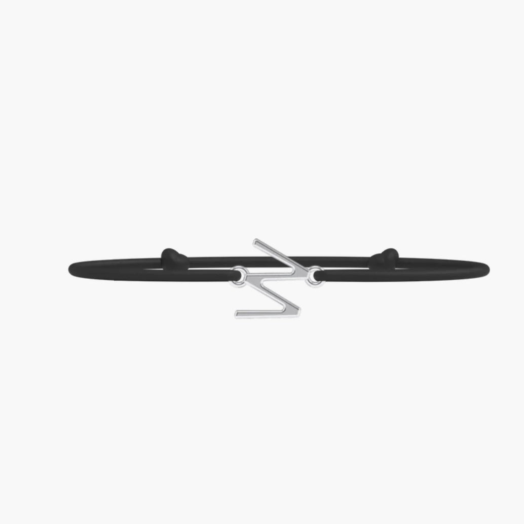 Bracelet Lettre- lien fin Noir