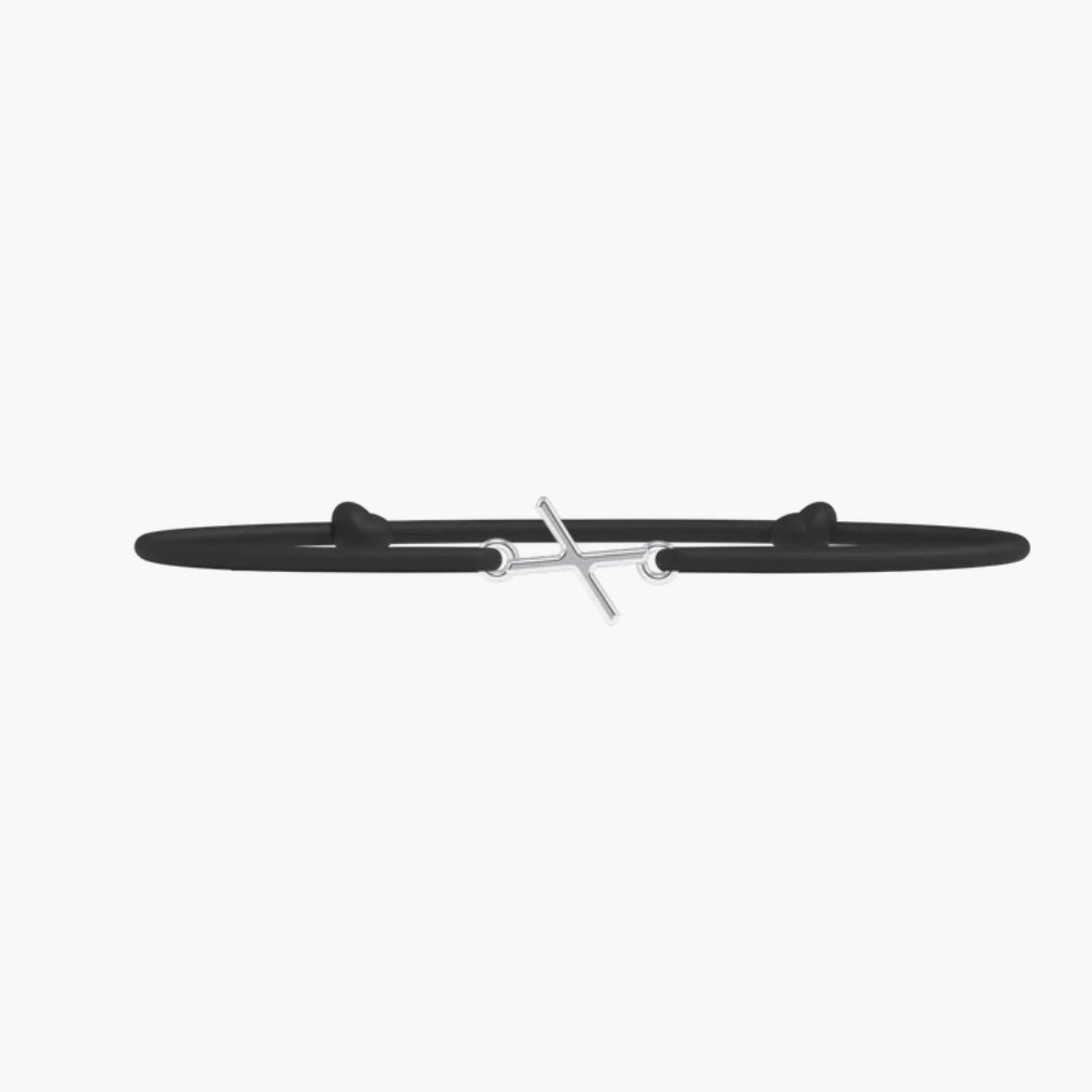 Bracelet Lettre- lien fin Noir