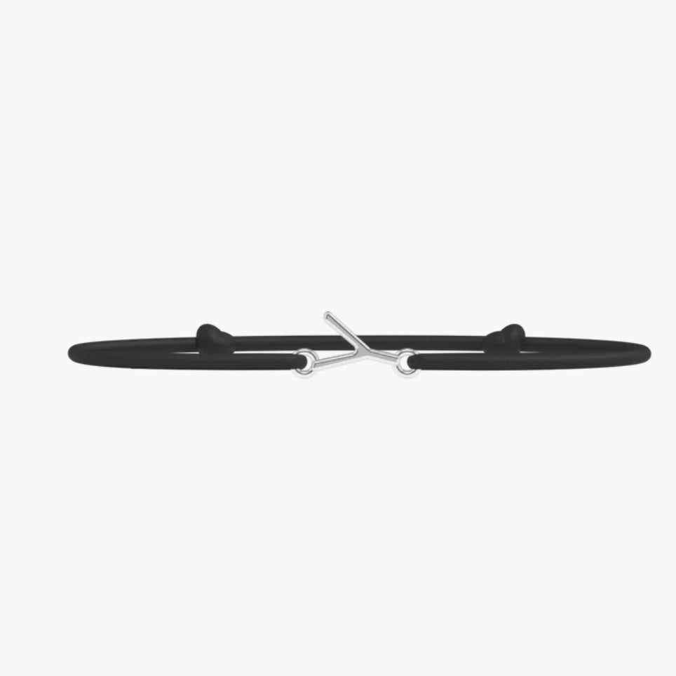 Bracelet Lettre- lien fin Noir