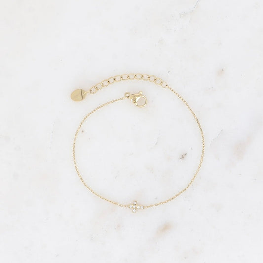 Bracelet mini croix pierres