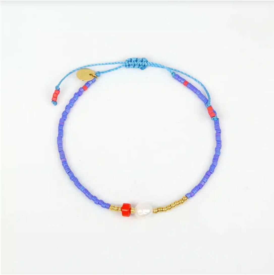Bracelet perle couleur et perle d'eau douce