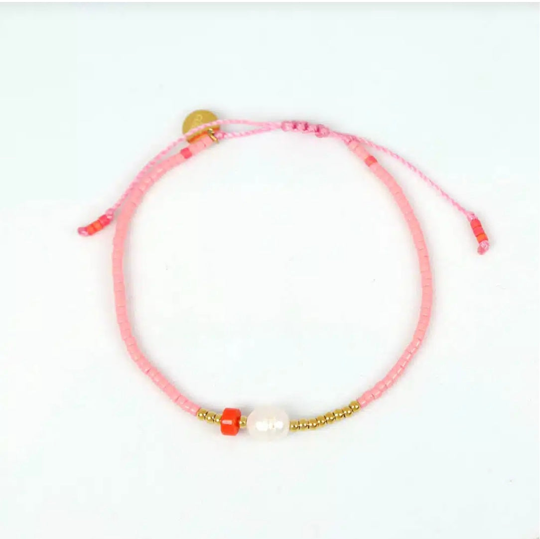 Bracelet perle couleur et perle d'eau douce