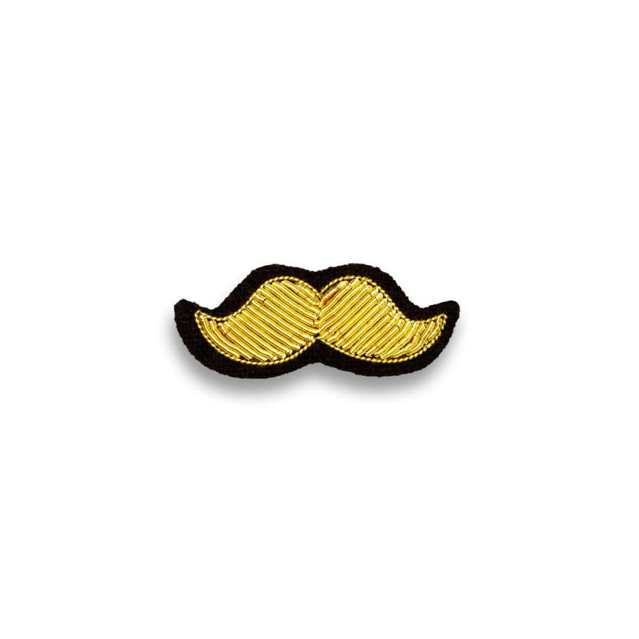 Broche Moustache doré