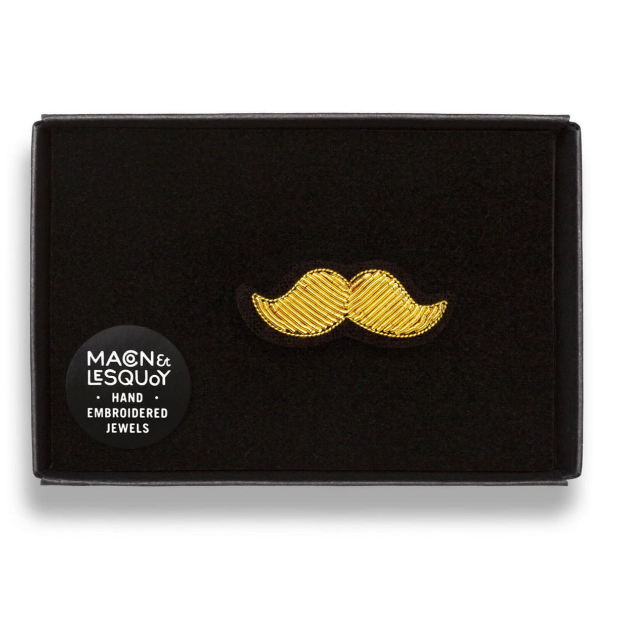 Broche Moustache doré