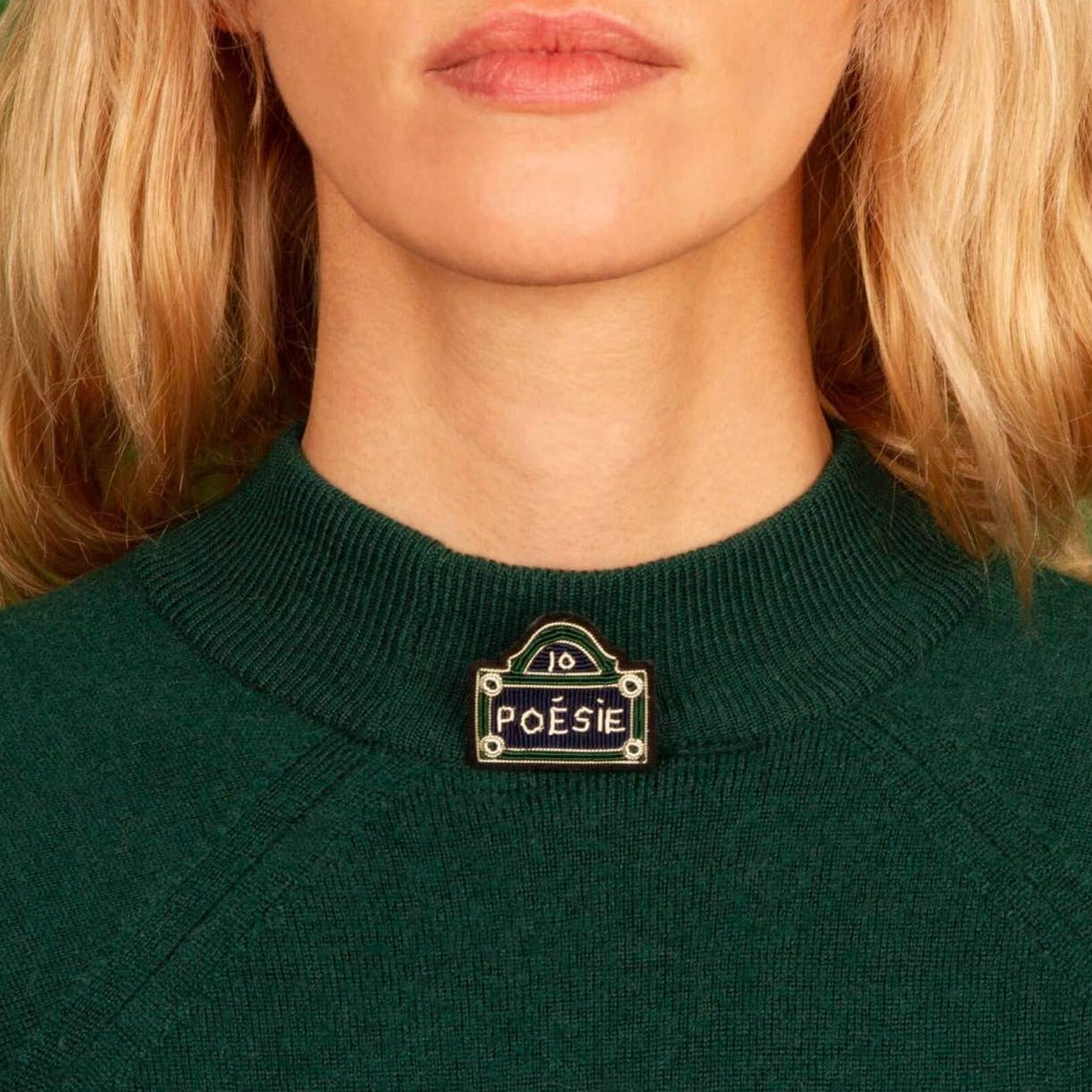 Broche - Plaque de Rue bleu