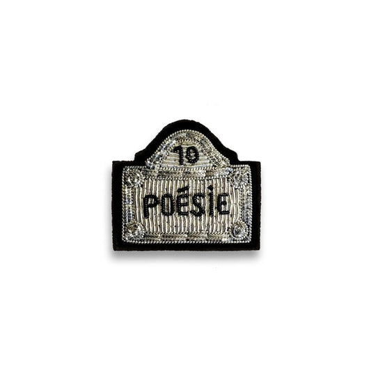 Broche - Plaque poésie argent