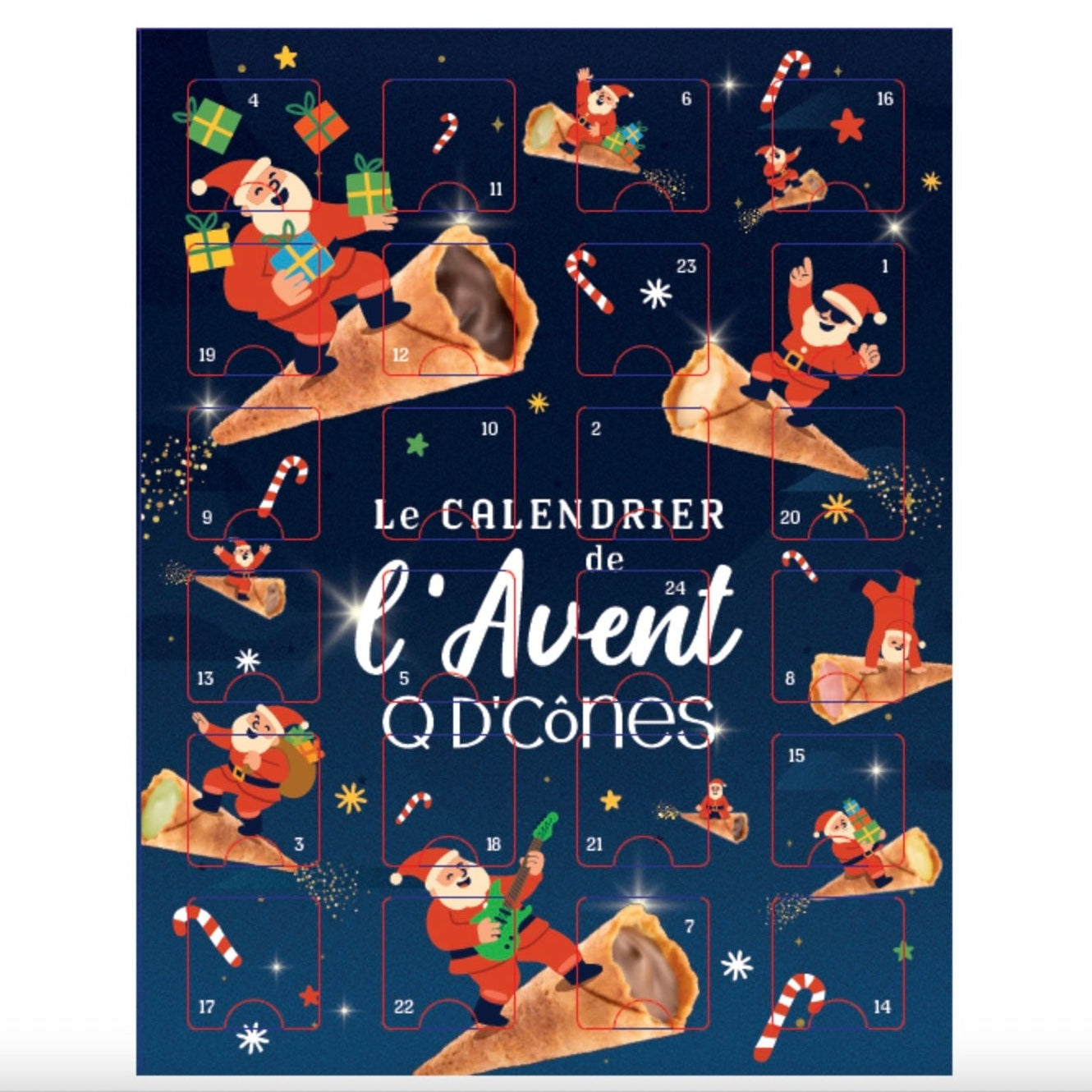 Q de cônes calendrier de l'Avent