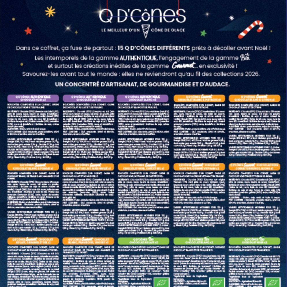 Q de cônes calendrier de l'Avent