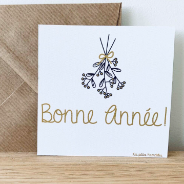les petites hirondelles carte bonne année blanche