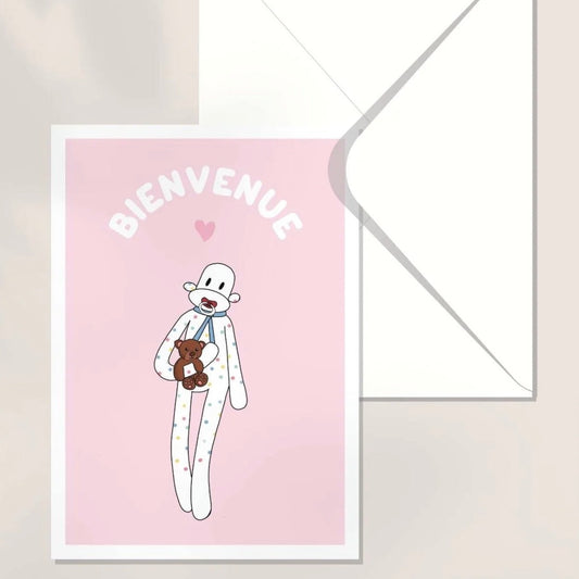 Carte Bienvenue rose