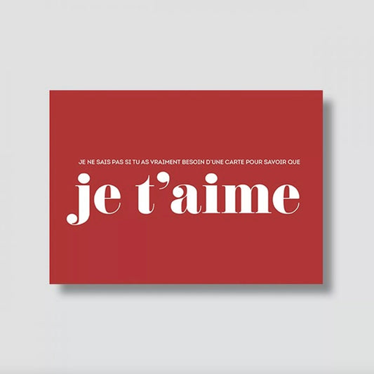 Carte Postale Je t'aime