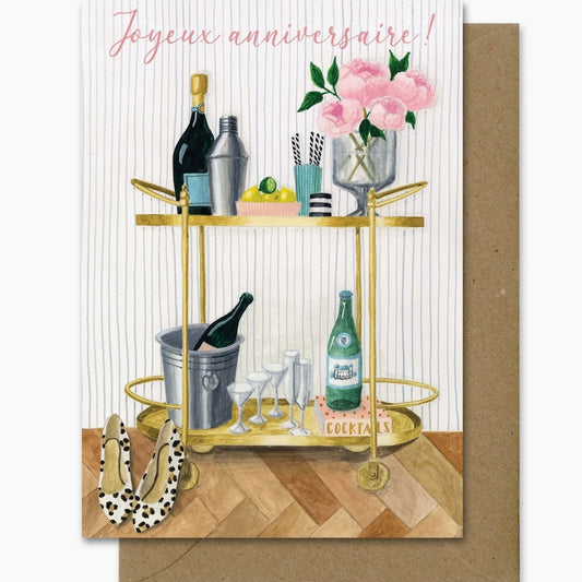 Carte Postale Joyeux anniversaire cocktail