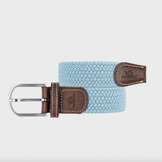 Ceinture tressée élastique bleu nuage